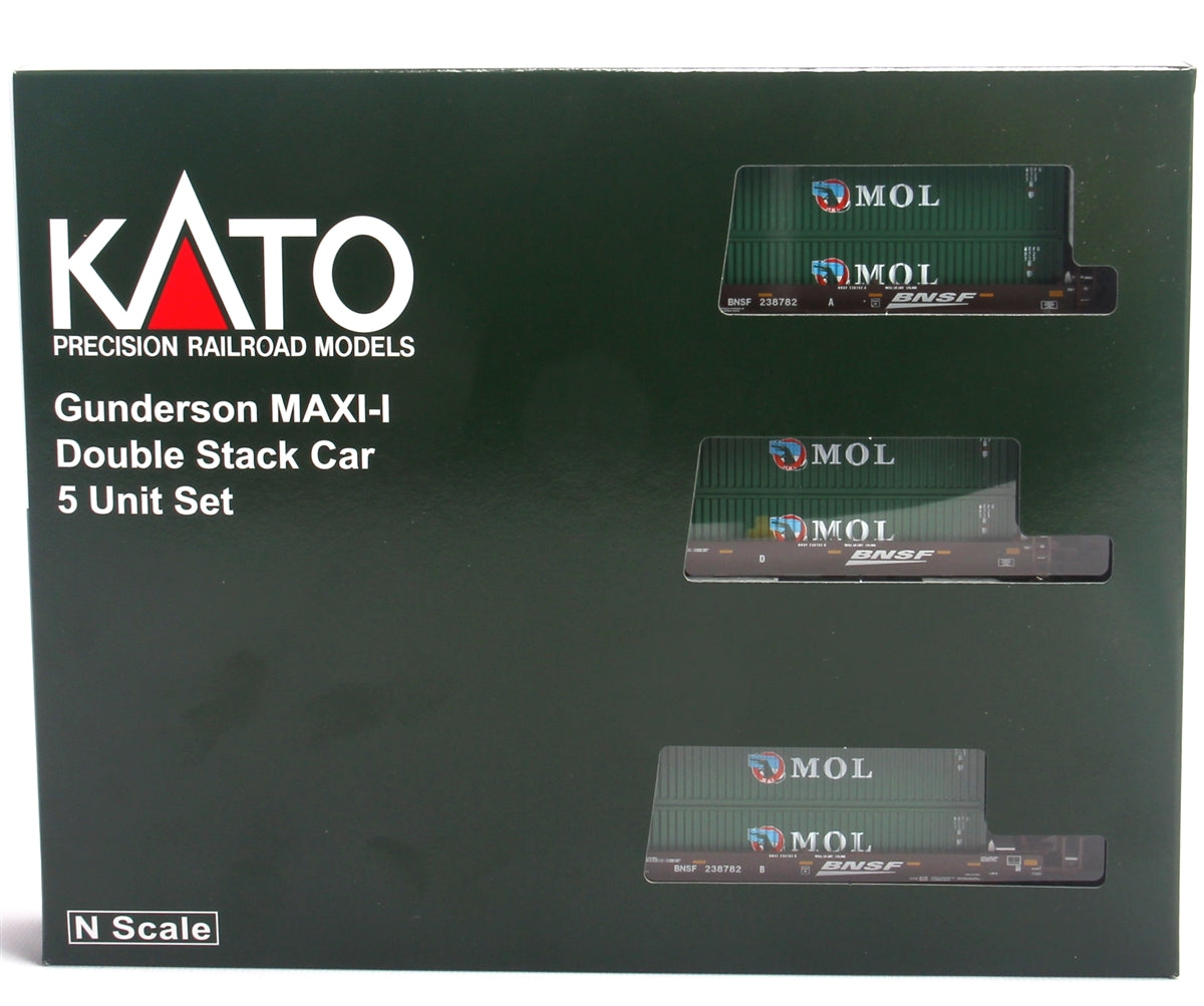 Kato 106-6153 N BNSF Gunderson MAXI-I Double Stack 5-Car Set