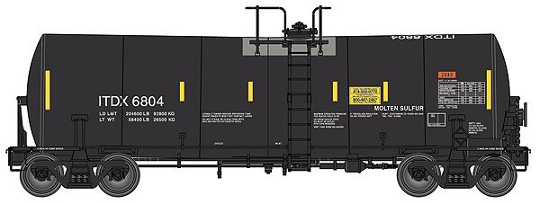 Walthers 920-100005 HO Scale ITDX 40' Trinity 14000G Sulfur Tank Car #6806