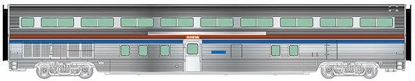 Walthers 920-14312 HO Amtrak 85' Budd Hi-Level 72-Seat Coach Lighted