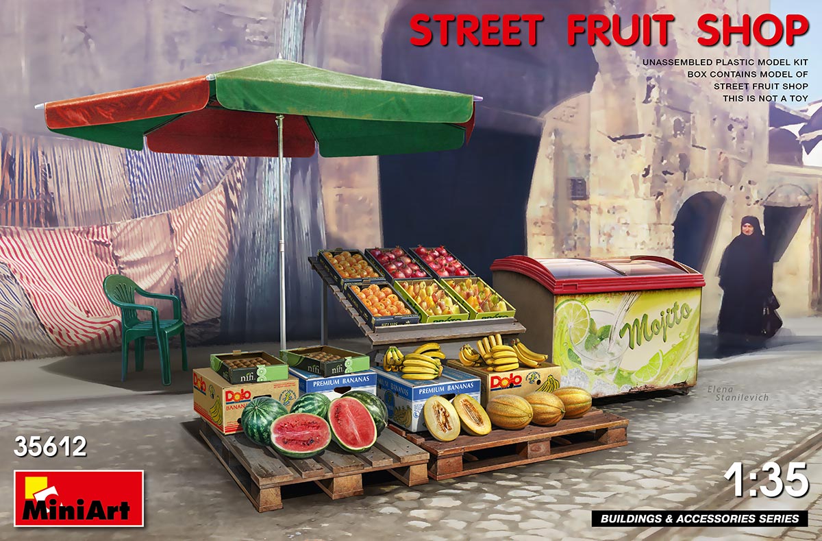 MiniArt 35612 1:35 Street Fruit Shop Plastic Kit