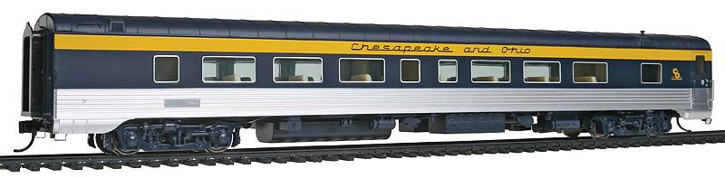 Walthers 9371 HO Chesapeake & Ohio 85' P-S 52-Seat Coach Fluted No Skirts