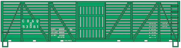 Walthers 910-54501 HO Chicago, Burlington & Quincy 40' Stock Car 6-Pack