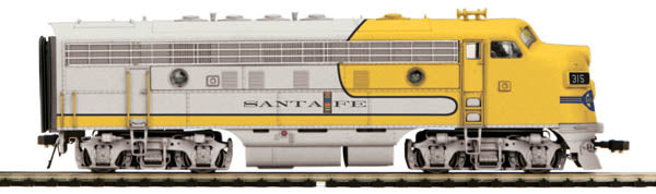 MTH 80-2115-0 O AT&SF F-7 A Yellow & Silver Diesel Locomotive