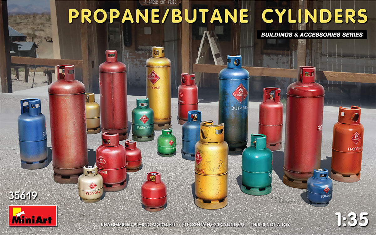 MiniArt 35619 1:35 Propane/Butane Cylinders Plastic Kit (Set of 20)