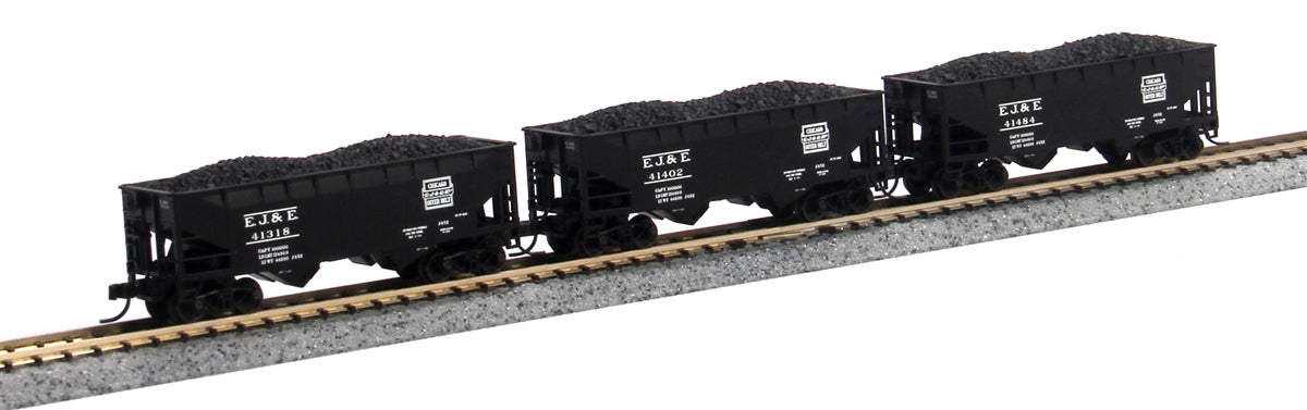 Atlas 50001186 N Elgin Joliet & Eastern 2-Bay Offset-Side Hopper (Pack of 3)