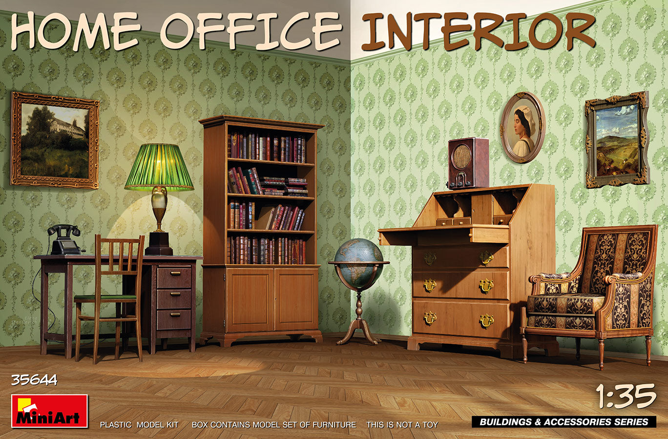 MiniArt 35644 1:35 Home Office Interior Furniture Plastic Model Kit