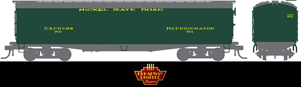 Broadway Limited 1861 HO NKP GACX 53'6" Wood Express Reefer #704,708 (Pack of 2)