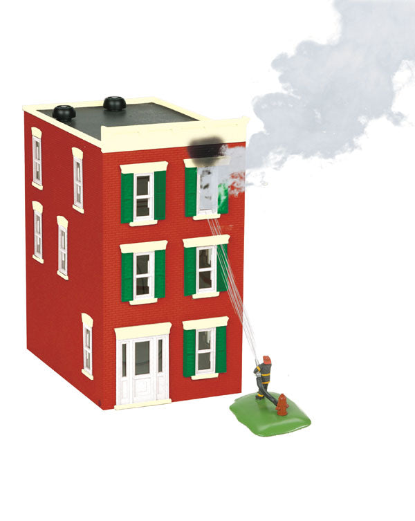 MTH 30-9187 O 3-Story Town House On Fire