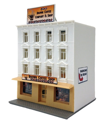 Model Power 1592 N Scale Brown Coffee Company & Shop Building Kit