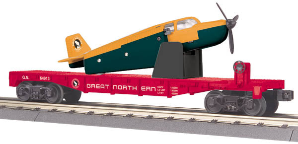 MTH 30-76516 O GN Flatcar with Airplane