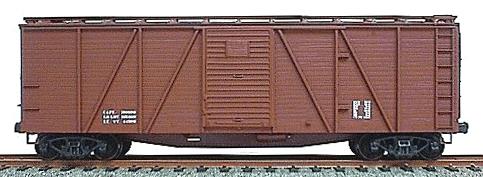 Accurail 7198 40' Wood 6-panel Outside-Braced Mineral Red Data Only Boxcar