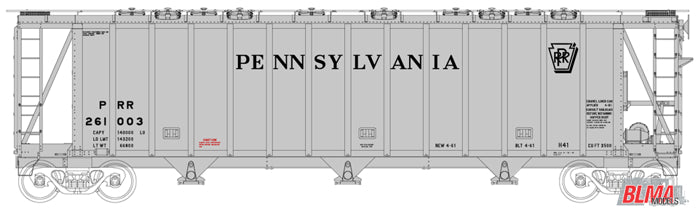 BLMA Models 16010 N Scale Pennsylvania RR Dry-Flo Hopper Car #261003