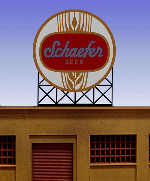Miller Engineering 441302 HO/N Schaefer Beer Animated Neon Billboard Small