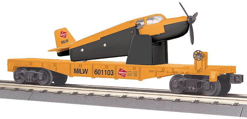 MTH 30-76517 Milwaukee Road Flatcar wAirplane