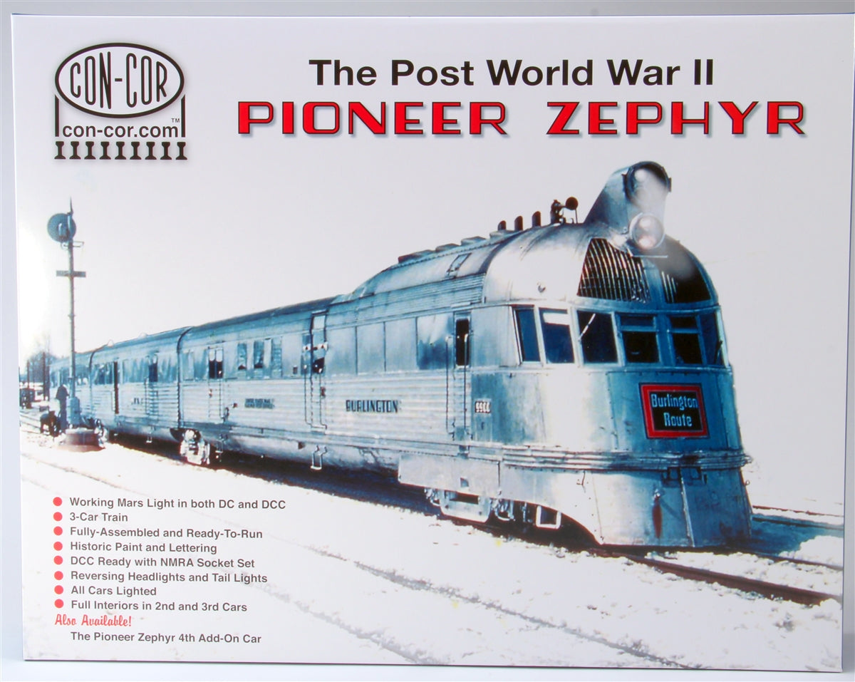 Con-Cor 8734 Burlington Pioneer Zephyr N Gauge Diesel Passenger Train Set