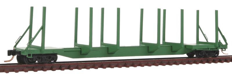 Micro-Trains 99300088 N Undecorated 65' Log Car Green Runner Pack (Set of 4)