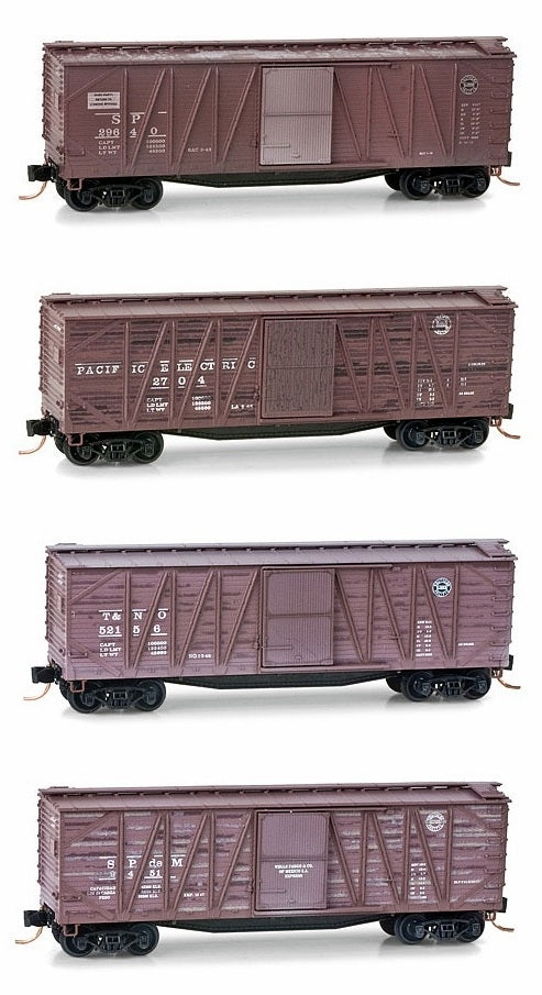 Micro-Trains 99305240 N Southern Pacific 40' Weathered Boxcar (Set of 4)