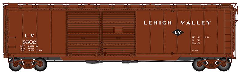 Walthers 920-101652 HO Lehigh Valley 50' AAR Double-Door Boxcar #8502