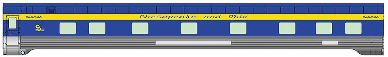 Walthers 15455 85-Ft P-S 10-6 C&O Sleeper Car