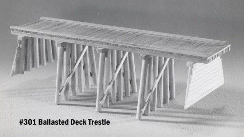 Campbell Scale Models 301 HO 50' Ballasted Deck Pile Trestle (Less Ties)