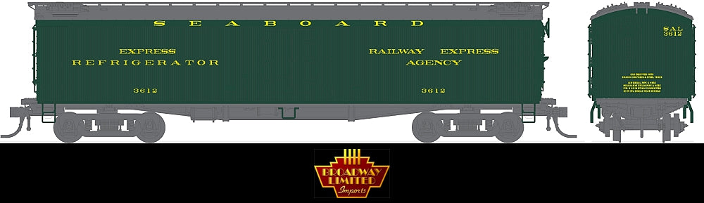 Broadway Limited 1841 HO Seaboard Air Line 53'6" Wood Express Reefer #3612