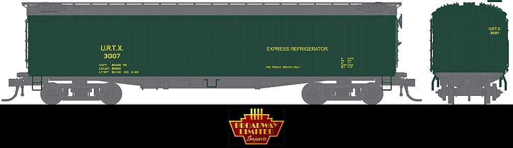 Broadway Limited 1845 HO Union Refrigerator Transit 53'6" Express Reefer #3007