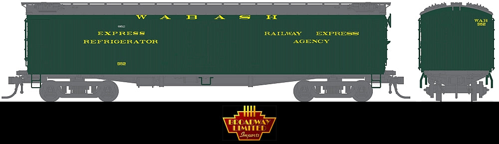 Broadway Limited 1847 HO Wabash 53'6" Wood Express Reefer #952