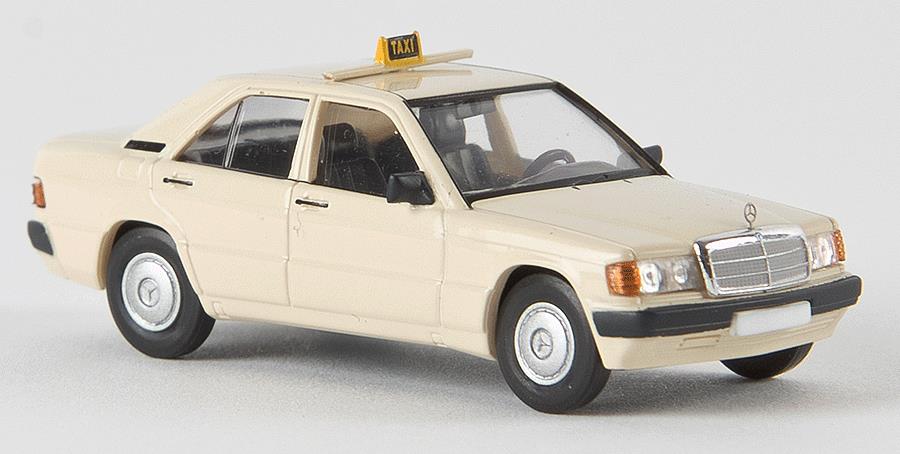 Brekina Automodelle 13209 1:87 Ivory Mercedes-Benz 190 E Sedan Taxi Car