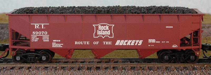 Bluford Shops 73511 Rock Island 70T 3Bay Hopper Car