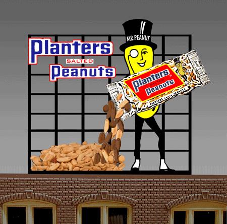 Miller Engineering 7062 HO/N Planters Peanuts with Mr.Peanut Animated Billboard