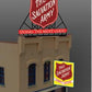 Miller Engineering 62981 HO/O Animated Neon Billboard Large Salvation Army Logo