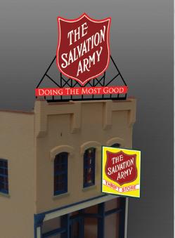 Miller Engineering 62981 HO/O Animated Neon Billboard Large Salvation Army Logo