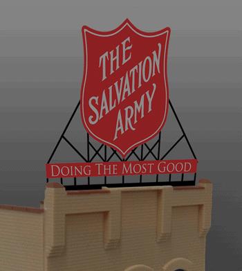 Miller Engineering 62981 HO/O Animated Neon Billboard Large Salvation Army Logo