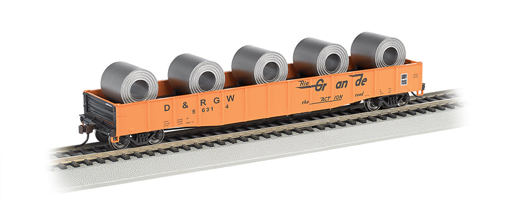 Bachmann 71903 HO 50' Drop-End Gondola W/Steel Coil Load D&RGW