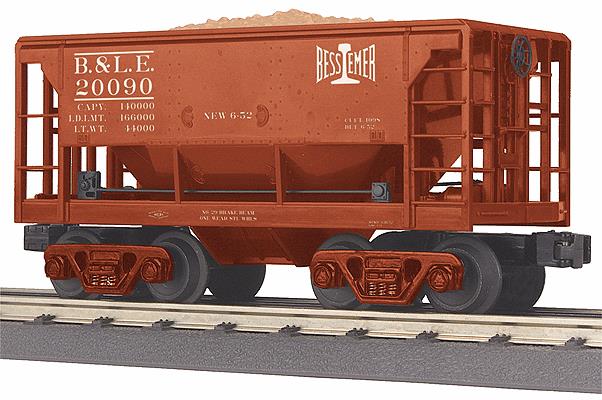 MTH 30-75456 O Gauge Bessemer & Lake Erie Ore Car #20090 with Load