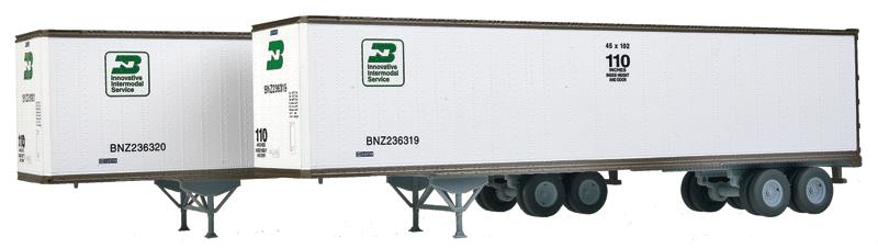 Walthers 949-2203 HO Burlington Northern 45' Stoughton Trailer (Pack of 2)