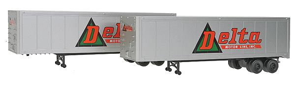 Walthers 949-2302 HO Delta Motor Line Inc. 40' Trailer Assembled (Pack of 2)