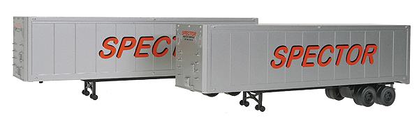 Walthers 949-2304 1:87 HO Spector Motor Service 40' Trailer Silver(Pack of 2)