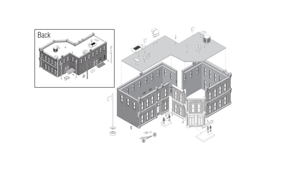 Woodland Scenics PF5209 N Pre-Fab County Courthouse Building Kit