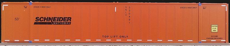 Con-Cor 0004-053025 N Orange Schneider National 53' Rivet-Side Container