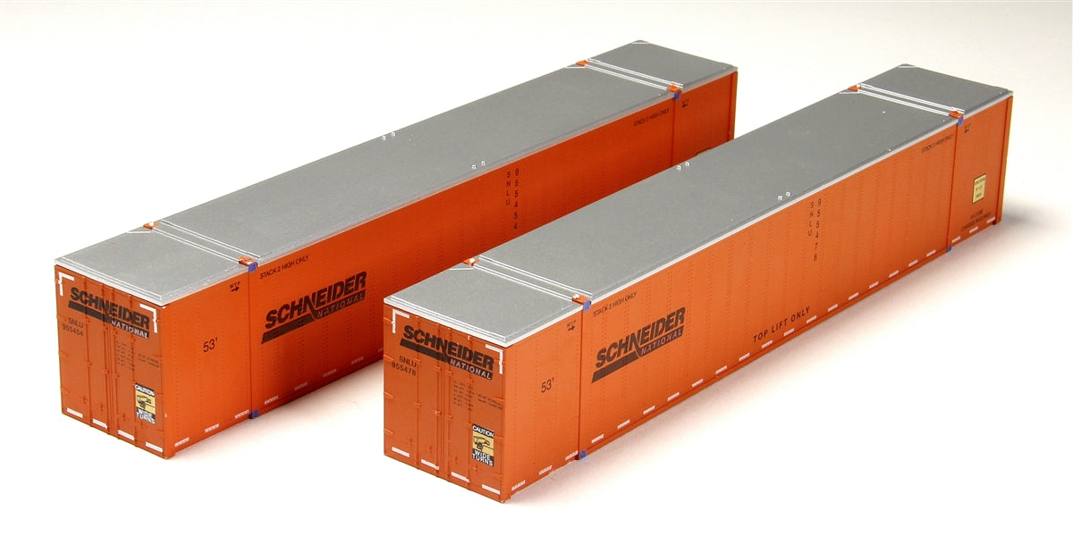 Con-Cor 488014 HO Schneider NationalMonon 53' Rivet-Side Container (Pack of 2)