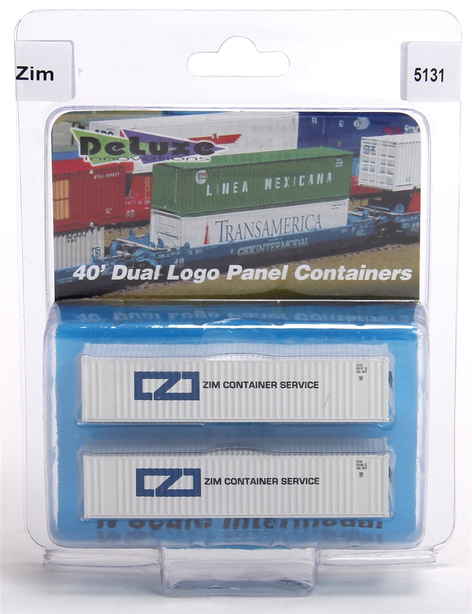Deluxe Innovations 5131 N ZIM 40' Dual Logo Panel Container (Pack of 2)