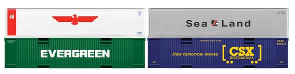 Lionel 6-37161 O Scale 48' CSX, SeaLand, APL, Evergreen Containers (Set of 4)
