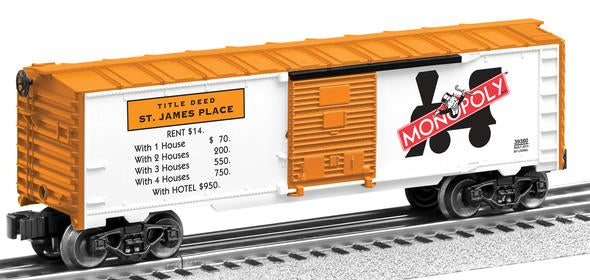 Lionel 6-39379 Mediterranean/St.James Monopoly Boxcars (Set of 2)