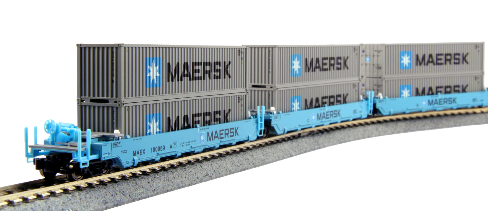 Kato 106-6158 N Maersk Maxi-I 5 Unit Double Stack Well Car w/40' Containers