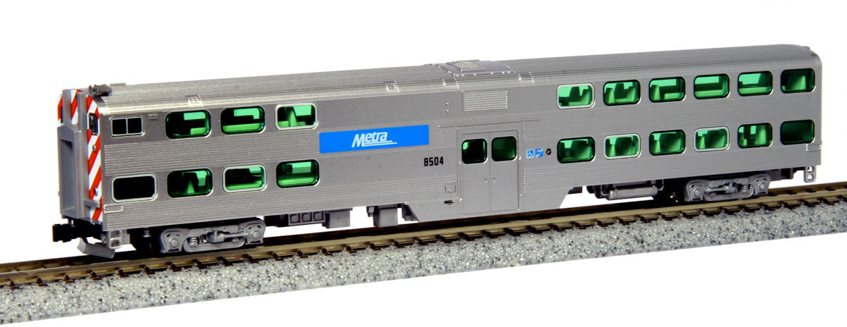 Kato 156-0961 N Chicago Metra Gallery Bi-Level Cab Coach #8504