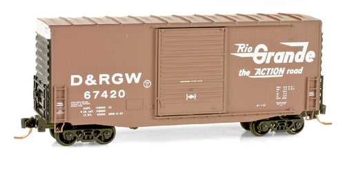 Micro-Trains 10100130 N D&RGW 40' Single Door Hi-Cube Boxcar #67420