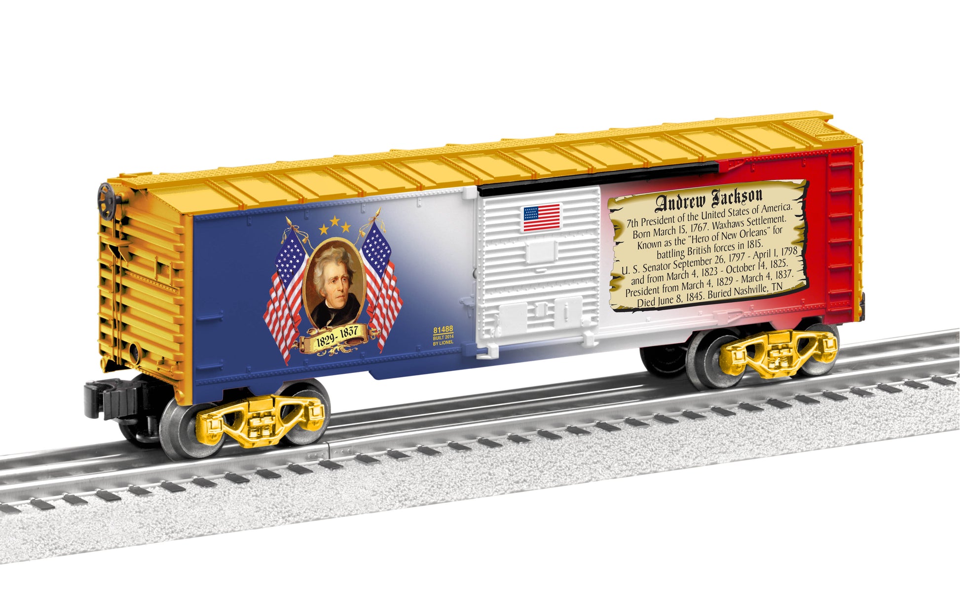 Lionel 6-81488 O Gauge USA Presidents Andrew Jackson Boxcar