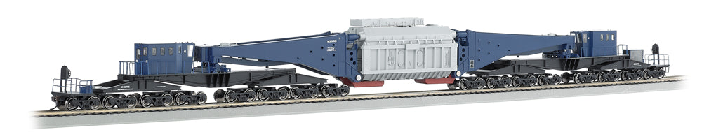 Bachmann 80501 HO Spectrum Blue & Blck 380-Ton 16-Truck Schnabel Transformer Car