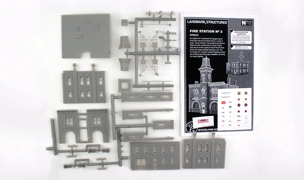 Woodland Scenics PF5212 N Fire Station No. 3 Building Kit